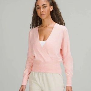 Lululemon pink crossover ribbed waist sweater